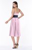 Romantic A-line Strapless Sleeveless Tea Length Plus Size Bridesmaid Dresses