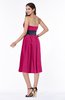 Romantic A-line Strapless Sleeveless Tea Length Plus Size Bridesmaid Dresses