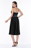 Romantic A-line Strapless Sleeveless Tea Length Plus Size Bridesmaid Dresses