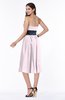 Romantic A-line Strapless Sleeveless Tea Length Plus Size Bridesmaid Dresses