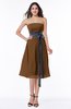 Romantic A-line Strapless Sleeveless Tea Length Plus Size Bridesmaid Dresses