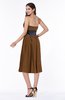Romantic A-line Strapless Sleeveless Tea Length Plus Size Bridesmaid Dresses