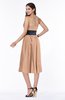 Romantic A-line Strapless Sleeveless Tea Length Plus Size Bridesmaid Dresses