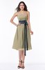 Romantic A-line Strapless Sleeveless Tea Length Plus Size Bridesmaid Dresses