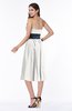 Romantic A-line Strapless Sleeveless Tea Length Plus Size Bridesmaid Dresses