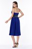 Romantic A-line Strapless Sleeveless Tea Length Plus Size Bridesmaid Dresses