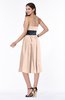 Romantic A-line Strapless Sleeveless Tea Length Plus Size Bridesmaid Dresses