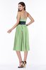 Romantic A-line Strapless Sleeveless Tea Length Plus Size Bridesmaid Dresses