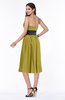 Romantic A-line Strapless Sleeveless Tea Length Plus Size Bridesmaid Dresses
