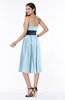 Romantic A-line Strapless Sleeveless Tea Length Plus Size Bridesmaid Dresses