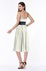 Romantic A-line Strapless Sleeveless Tea Length Plus Size Bridesmaid Dresses