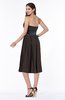 Romantic A-line Strapless Sleeveless Tea Length Plus Size Bridesmaid Dresses