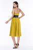 Romantic A-line Strapless Sleeveless Tea Length Plus Size Bridesmaid Dresses