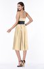 Romantic A-line Strapless Sleeveless Tea Length Plus Size Bridesmaid Dresses