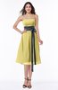 Romantic A-line Strapless Sleeveless Tea Length Plus Size Bridesmaid Dresses