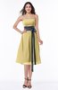 Romantic A-line Strapless Sleeveless Tea Length Plus Size Bridesmaid Dresses