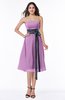 Romantic A-line Strapless Sleeveless Tea Length Plus Size Bridesmaid Dresses