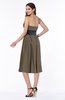 Romantic A-line Strapless Sleeveless Tea Length Plus Size Bridesmaid Dresses