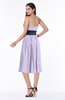 Romantic A-line Strapless Sleeveless Tea Length Plus Size Bridesmaid Dresses
