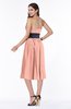 Romantic A-line Strapless Sleeveless Tea Length Plus Size Bridesmaid Dresses