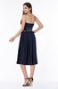 Romantic A-line Strapless Sleeveless Tea Length Plus Size Bridesmaid Dresses