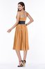 Romantic A-line Strapless Sleeveless Tea Length Plus Size Bridesmaid Dresses