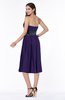 Romantic A-line Strapless Sleeveless Tea Length Plus Size Bridesmaid Dresses
