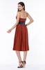 Romantic A-line Strapless Sleeveless Tea Length Plus Size Bridesmaid Dresses