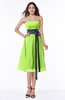 Romantic A-line Strapless Sleeveless Tea Length Plus Size Bridesmaid Dresses