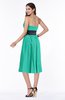 Romantic A-line Strapless Sleeveless Tea Length Plus Size Bridesmaid Dresses
