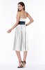 Romantic A-line Strapless Sleeveless Tea Length Plus Size Bridesmaid Dresses