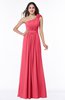 Sexy One Shoulder Chiffon Floor Length Sash Plus Size Bridesmaid Dresses
