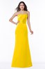 Elegant Column Strapless Sleeveless Zipper Ruching Bridesmaid Dresses