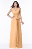 Modest A-line V-neck Sleeveless Floor Length Ribbon Plus Size Bridesmaid Dresses