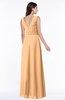 Modest A-line V-neck Sleeveless Floor Length Ribbon Plus Size Bridesmaid Dresses