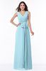 Modest A-line V-neck Sleeveless Floor Length Ribbon Plus Size Bridesmaid Dresses