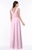Modest A-line V-neck Sleeveless Floor Length Ribbon Plus Size Bridesmaid Dresses