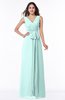 Modest A-line V-neck Sleeveless Floor Length Ribbon Plus Size Bridesmaid Dresses