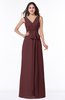 Modest A-line V-neck Sleeveless Floor Length Ribbon Plus Size Bridesmaid Dresses