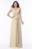 Modest A-line V-neck Sleeveless Floor Length Ribbon Plus Size Bridesmaid Dresses