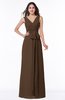 Modest A-line V-neck Sleeveless Floor Length Ribbon Plus Size Bridesmaid Dresses