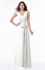 Modest A-line V-neck Sleeveless Floor Length Ribbon Plus Size Bridesmaid Dresses