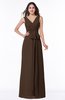 Modest A-line V-neck Sleeveless Floor Length Ribbon Plus Size Bridesmaid Dresses
