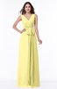 Modest A-line V-neck Sleeveless Floor Length Ribbon Plus Size Bridesmaid Dresses