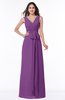 Modest A-line V-neck Sleeveless Floor Length Ribbon Plus Size Bridesmaid Dresses