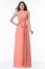 Modest A-line V-neck Sleeveless Floor Length Ribbon Plus Size Bridesmaid Dresses