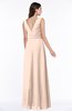 Modest A-line V-neck Sleeveless Floor Length Ribbon Plus Size Bridesmaid Dresses