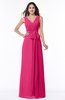 Modest A-line V-neck Sleeveless Floor Length Ribbon Plus Size Bridesmaid Dresses