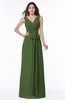 Modest A-line V-neck Sleeveless Floor Length Ribbon Plus Size Bridesmaid Dresses