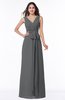 Modest A-line V-neck Sleeveless Floor Length Ribbon Plus Size Bridesmaid Dresses